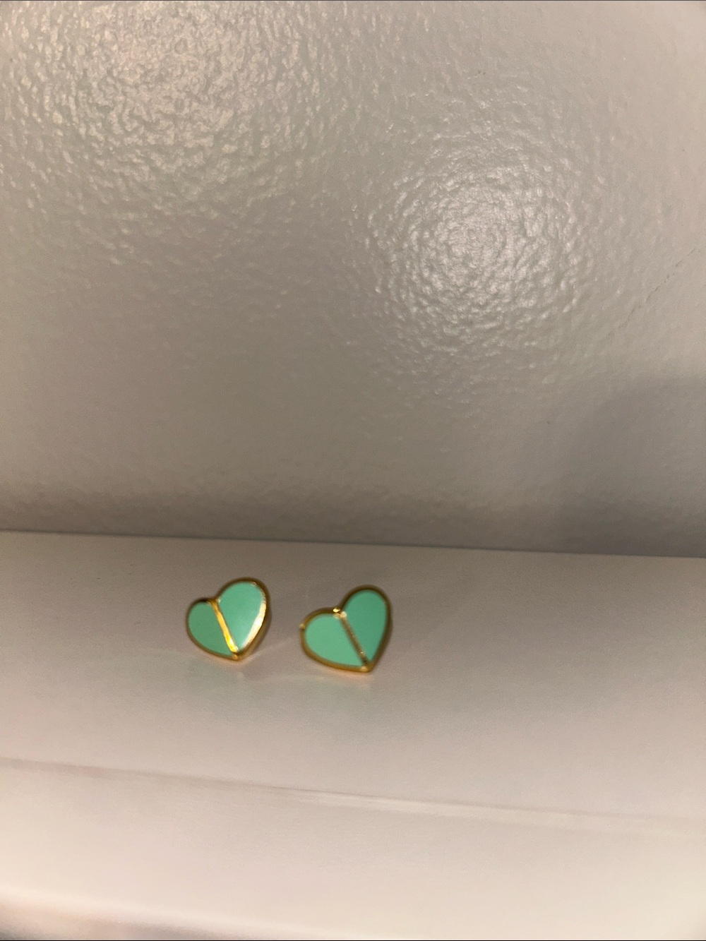 Kate spade Gold-Trim Mint Green Heart Stud Earrings - Women Jewelry